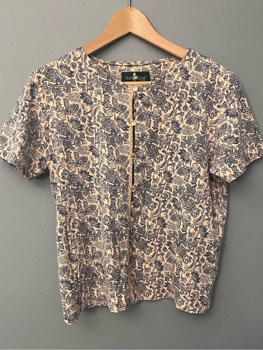 Vintage Huntington Club Short Sleeve Button Front Short